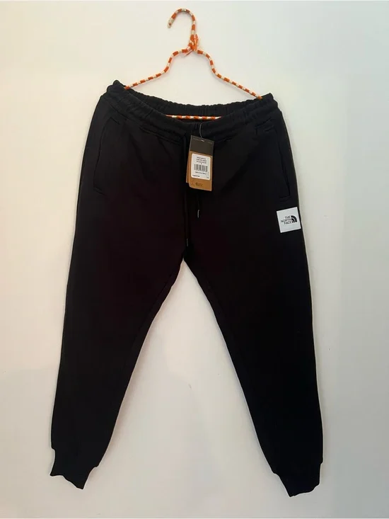 The North Face Men's Black Jogger Sweatpants with Logo Patch