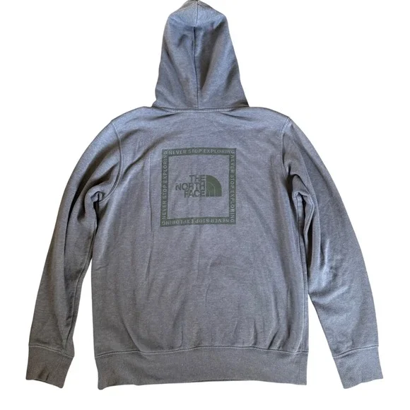 The North Face Pull Over Hoodie‎ Logo Print Mens Size Medium Gray