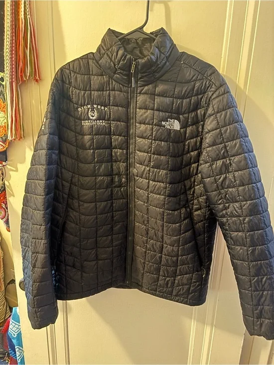 The North Face Black Quilted Jacket with Embroidered Patches-High West Distill
