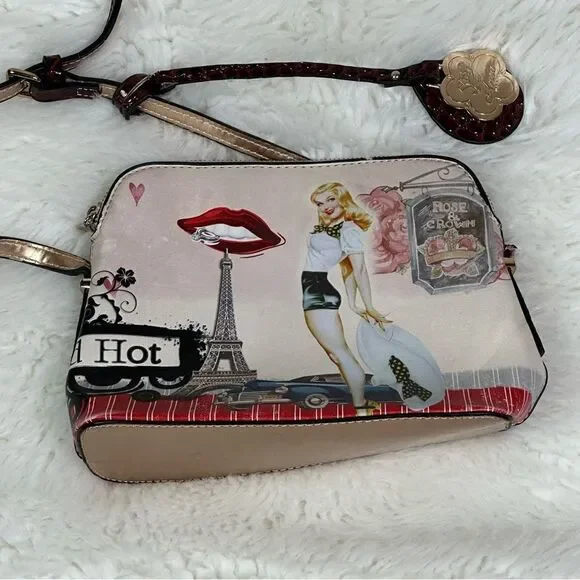 Stylish Women's Bag with Parisian Print