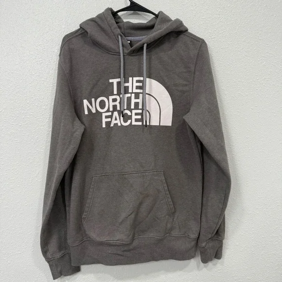 The North Face Mens Gray Logo Pullover Hoodie Sweatshirt Size Small S‎
