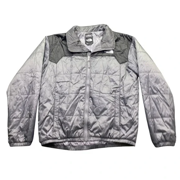The North Face Mens Grey Black Puffer Jacket AF5T Size Medium Insulated Coat