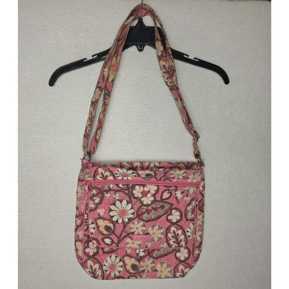 Vera Bradley Crossbody Blush Pink Hipster Purse Front Flap Pockets