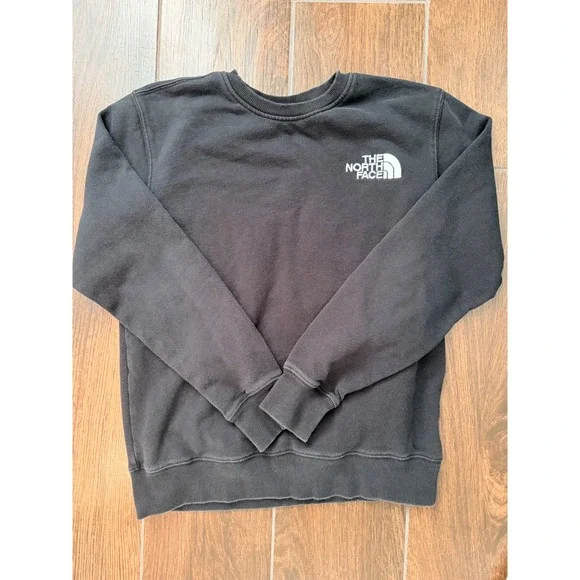 The‎ North Face Unisex Crewneck Sweatshirt Black Logo Pullover Small