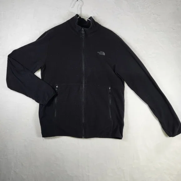 The North Face Mens M Black Fleece Jacket Full‎ Zip Outdoor Hiking Lightweight