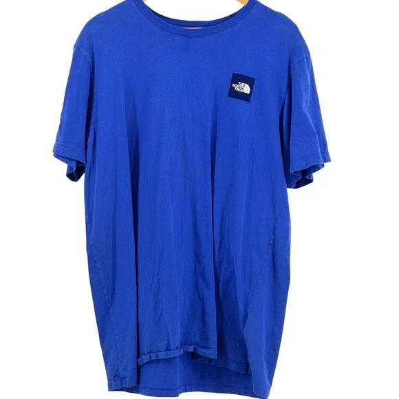 The North Face T-Shirt XL Blue Distressed Grunge Worn Graphic Tee Short‎ Sleeve