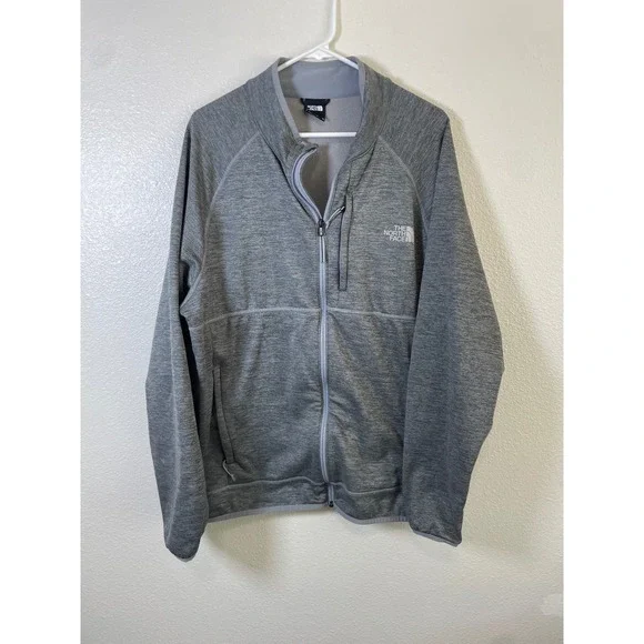 The North Face Mens XL Canyonlands Glacier Full Zip Jacket Gray Heathered Fleece