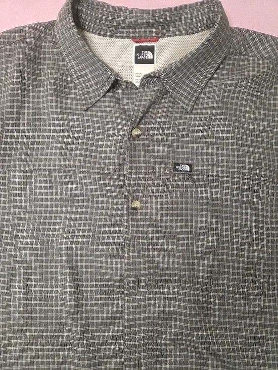 The North Face Men's Gray Check Button-Down Shirt