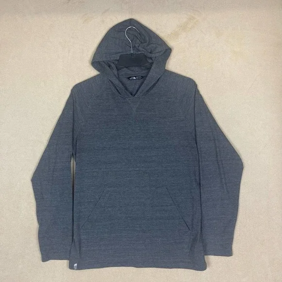 The North‎ Face Mens M Long Sleeve Hoodie Shirt Gray Regular Fit Pouch Pocket