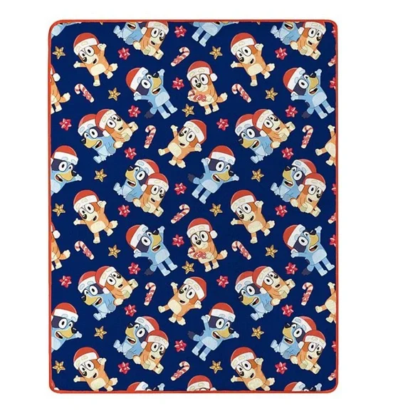 Bluey Holiday Plush Throw Blanket