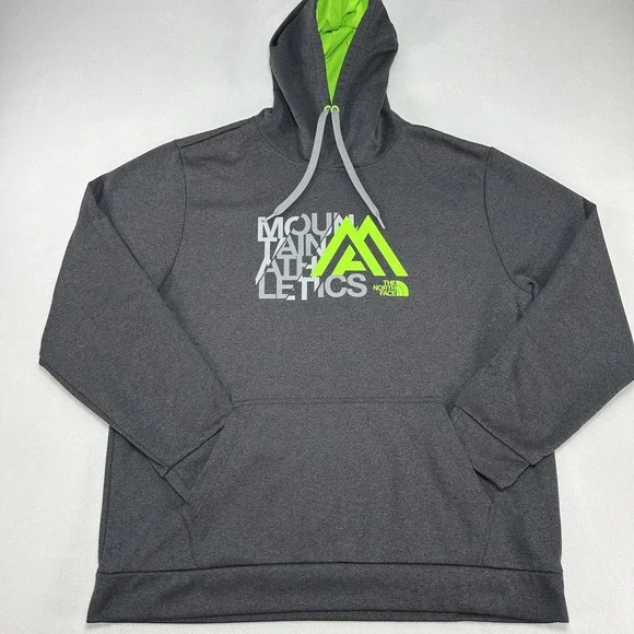 The North Face Hoodie Mens 2XL Gray Mountain Athletics Pullover Fleece Outdoors