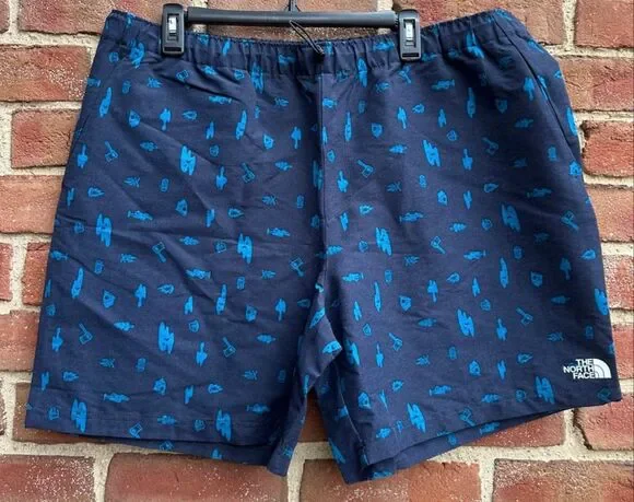 The North Face Swim Trunks class v Shorts Blue Print Elastic Waist Men’s XL NEW