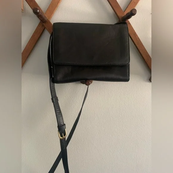 Rachel Roy Black Leather Crossbody Purse