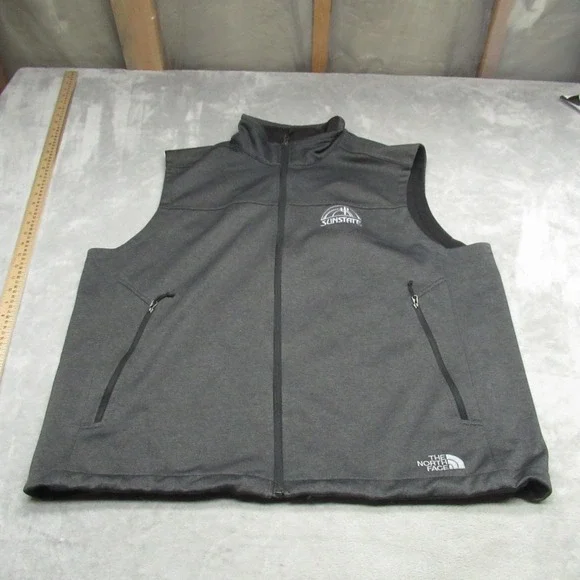 North Face Ridgewall Vest‎ Men XXL Charcoal Grey Softshell  Windproof Outdoor