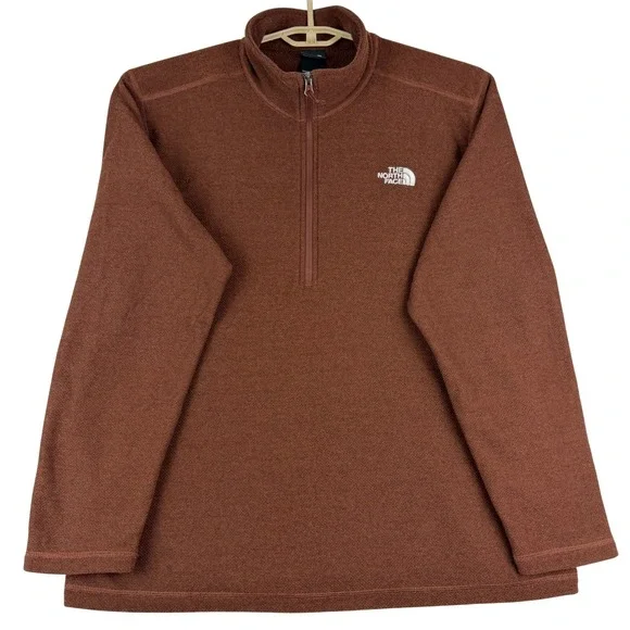 The North Face Pullover Men XXL Brown 1/4 Zip Sweater Fleece NF0A3YR178E