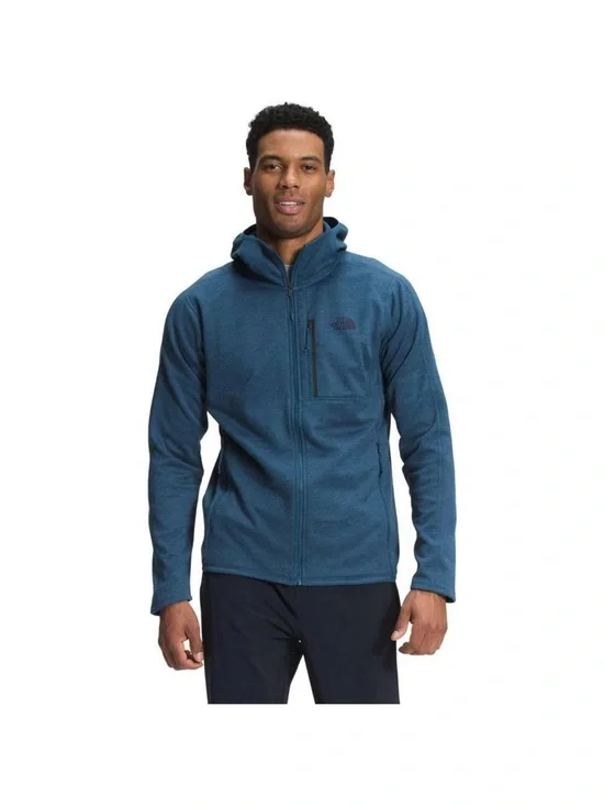 The North Face Men's Teal Blue Hooded Performance Fleece Jacket