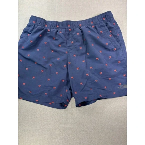 The North Face Men's Pick Axe Navy Red Swimming Trunks Size XL