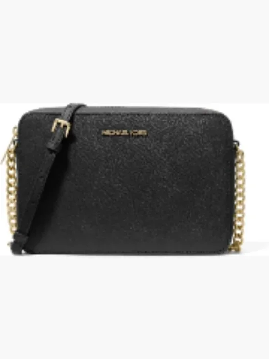 Large Leather Crossbody Bag with Zipper Closure