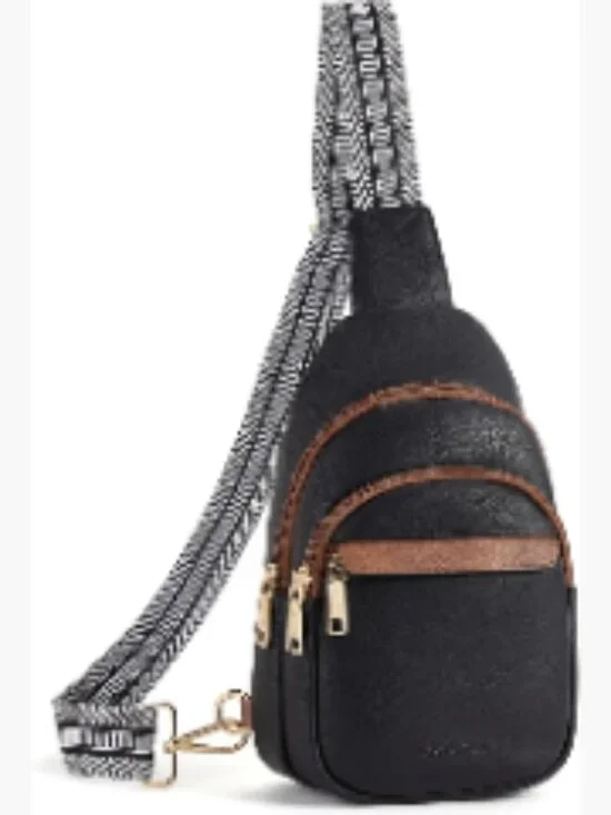 PU Leather Crossbody Sling Bag with RFID Blocking Pockets