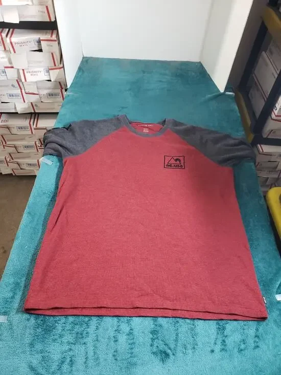 American Eagle Shirt Size 2XL XXL Mens Red Long Sleeve Thermal Winter Logo