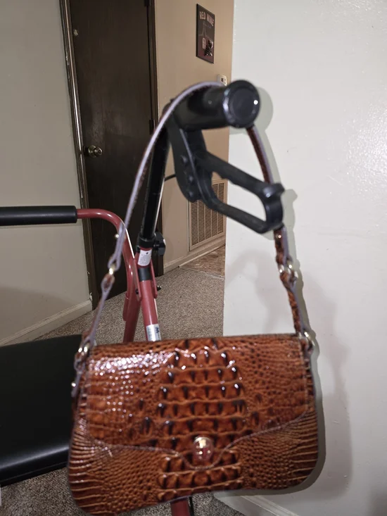 Brahmin Pecan  Croc-Embossed Shoulder Bag  Like new Condition no Call Outs