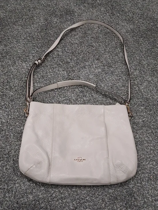 Vintage Coach Isabelle East/West Hobo Bag In Chalk/Cream Soft Pebbled Leather
