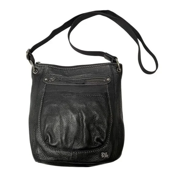 The Sak Sequoia black leather‎ hobo shoulder bag purse