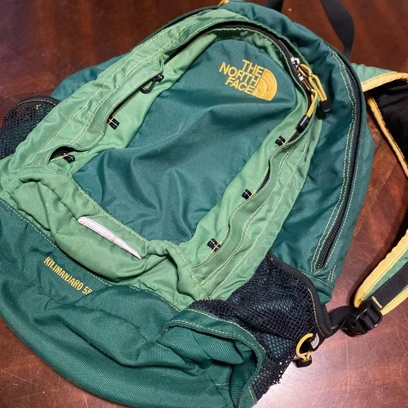 The North Face Green and Yellow Kilimanjaro 50 Backpack