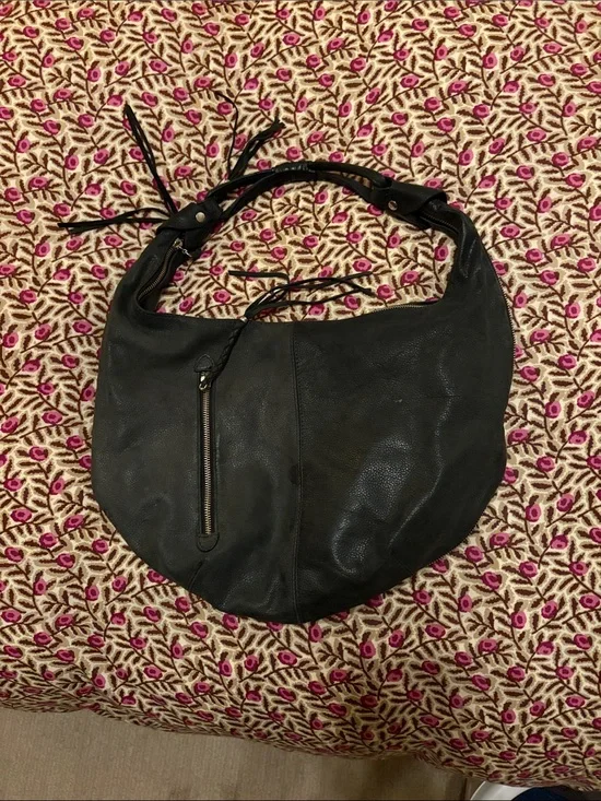 Soft Black Leather Hobo Bag with Comfortable Shoulder Strap