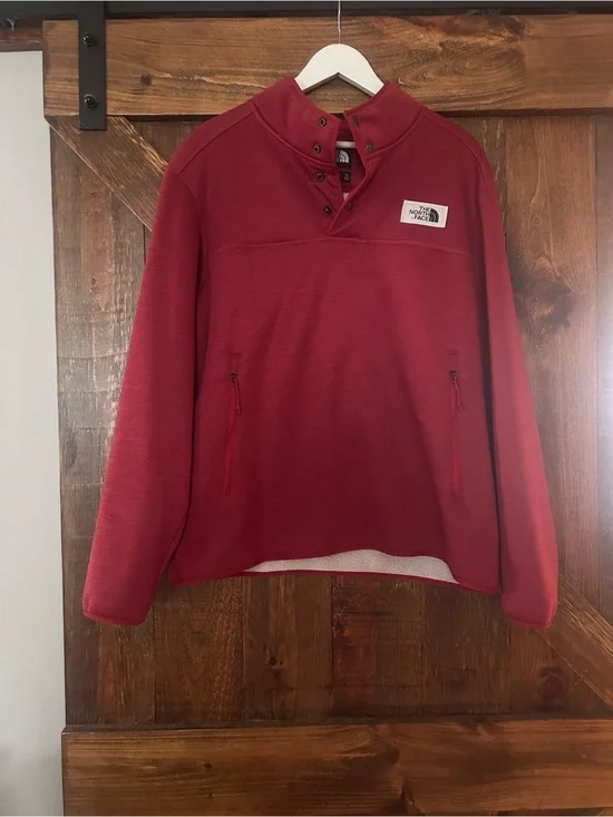 The North Face Men's Deep Red Zip-Neck Pullover