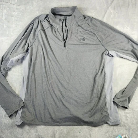 The North Face Mens 2XL Gray 1/4 Zip‎ Pullover Athletic Top Lightweight Gorpcore