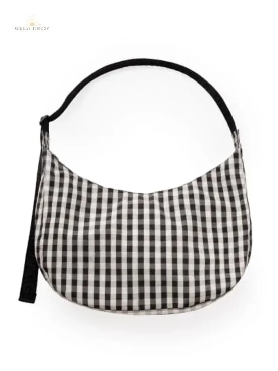 Large Nylon Crescent Bag Crossbody Adjustable Strap Machine Washable