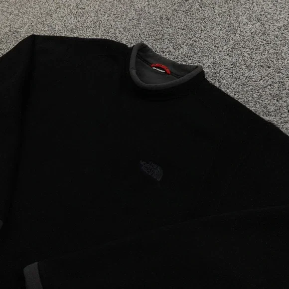 North Face Sweater Mens S‎ Black Polartec Fleece Pullover Crewneck Outdoor Hike
