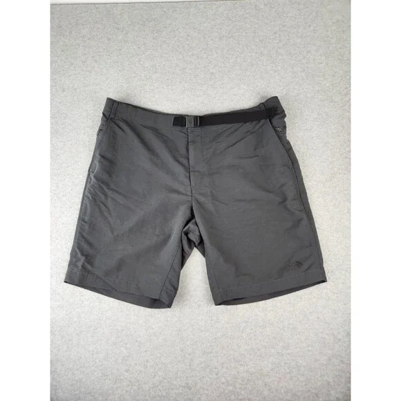 North Face Shorts Men SZ 40 XL Gray Belted Hiking Trail Walking Water‎ Resistant