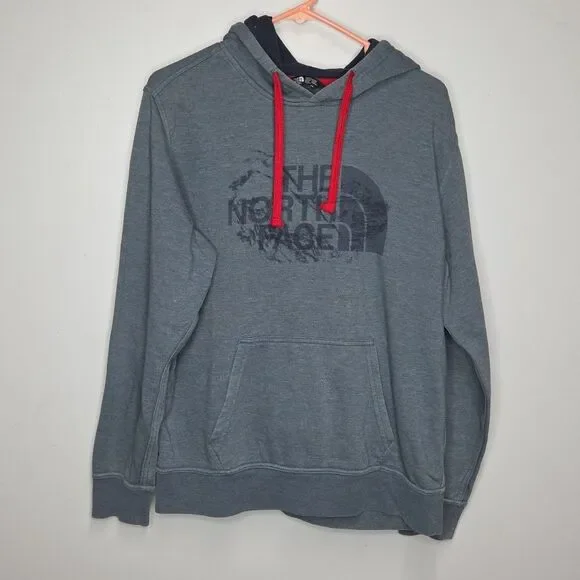 The North Face Mens Size Medium Hoodie Pull On Sweater Blue Mountains EUC
