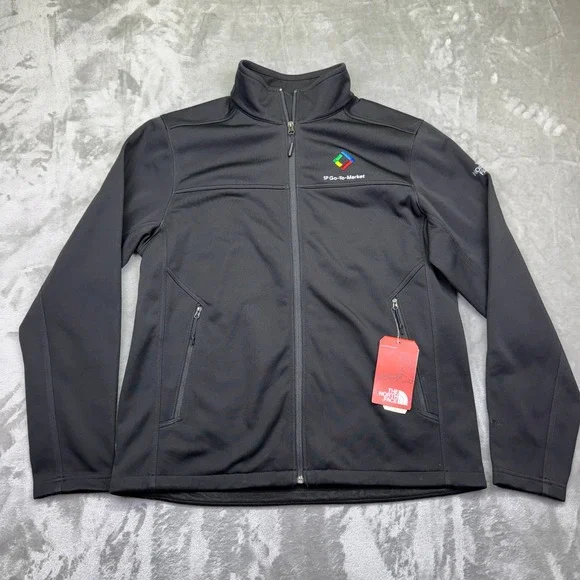 The North Face Mens RidgeWall Soft Shell Jacket Black Full Zip Sz L NWT Gorpcore