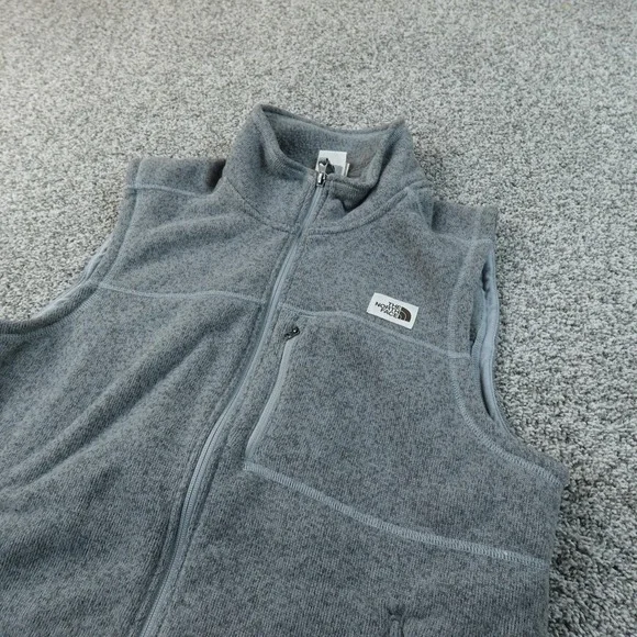 North Face Vest Mens‎ L Gray Fleece Full Zip Gordon Lyons Outdoor Hiking Jacket
