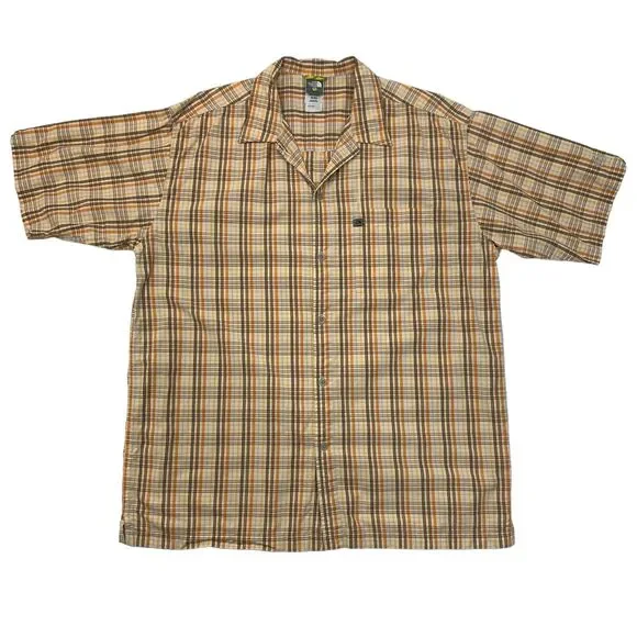 The North Face Shirt Mens‎ XL Extra Large Orange Brown A5 Series Plaid Button Up