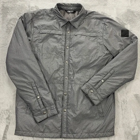 The North Face Lefferts Quilted Insulated Shacket Mens Medium Gray Hiking Gear