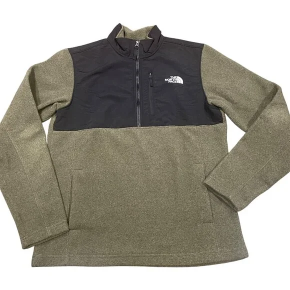 North Face Denali 1/4 Zip Fleece Pullover Sz S Olive Black Outdoor Gorpcore Fall