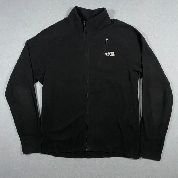 The North Face Fleece Jacket Mens Size M Black Full‎ Zip Mock Neck