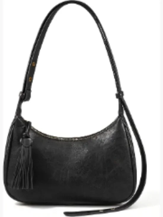 Vegan Leather Retro Hobo Handbag with Floral Embossed Texture Adjustable Strap