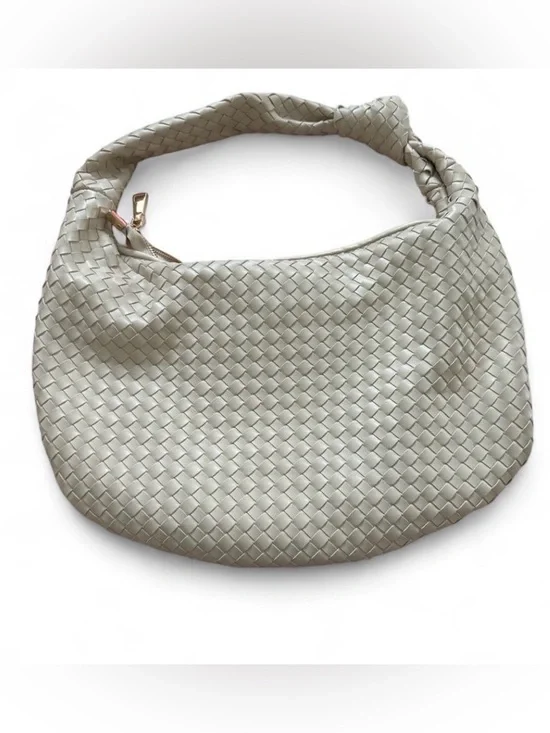 Anthropologie Woven Hobo Bag in Light Cream