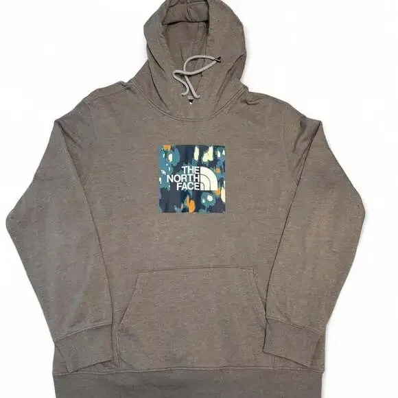 The North Face Camo Box Logo Hoodie Gray Size XL