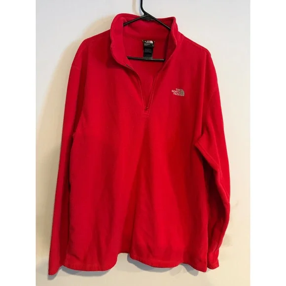 The North Face Red Fleece Half Zip Pullover Men's XL Outdoor Gear‎