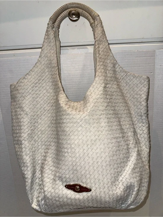 Elliott Lucca Woven Leather Hobo Bag Double Shoulder Handbag