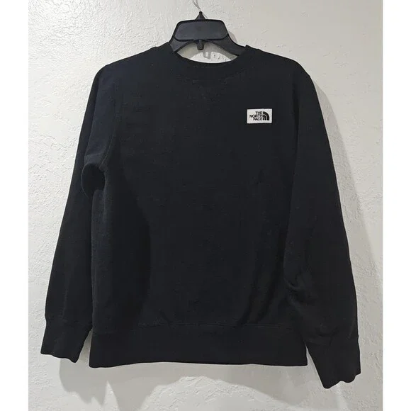The North Face Black Heritage Patch Women's Sz M Crewneck Long-Sleeve Sweatshirt