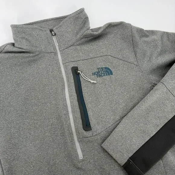 The North Face Canyonlands Gray Half Zip Pocket Pullover Light Jacket Men Medium