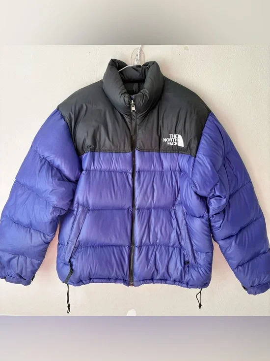 Vintage‎ The North Face Nuptse Goose Down Puffer Jacket Lapis Blue Black
