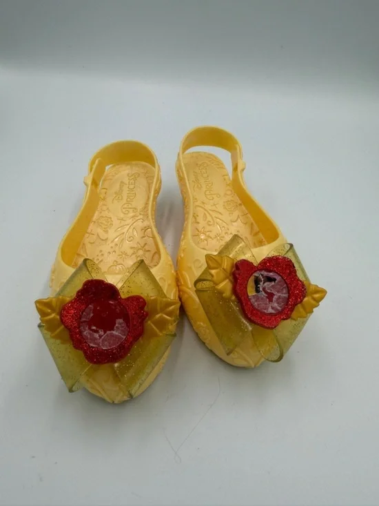 Disney Princess Girls 8 Belle Beauty and Beast Yellow Slingback Dress Up Shoe